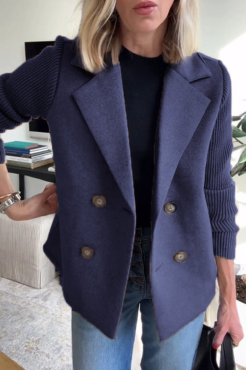 Olivia – Double-Breasted Knit Blazer - 8