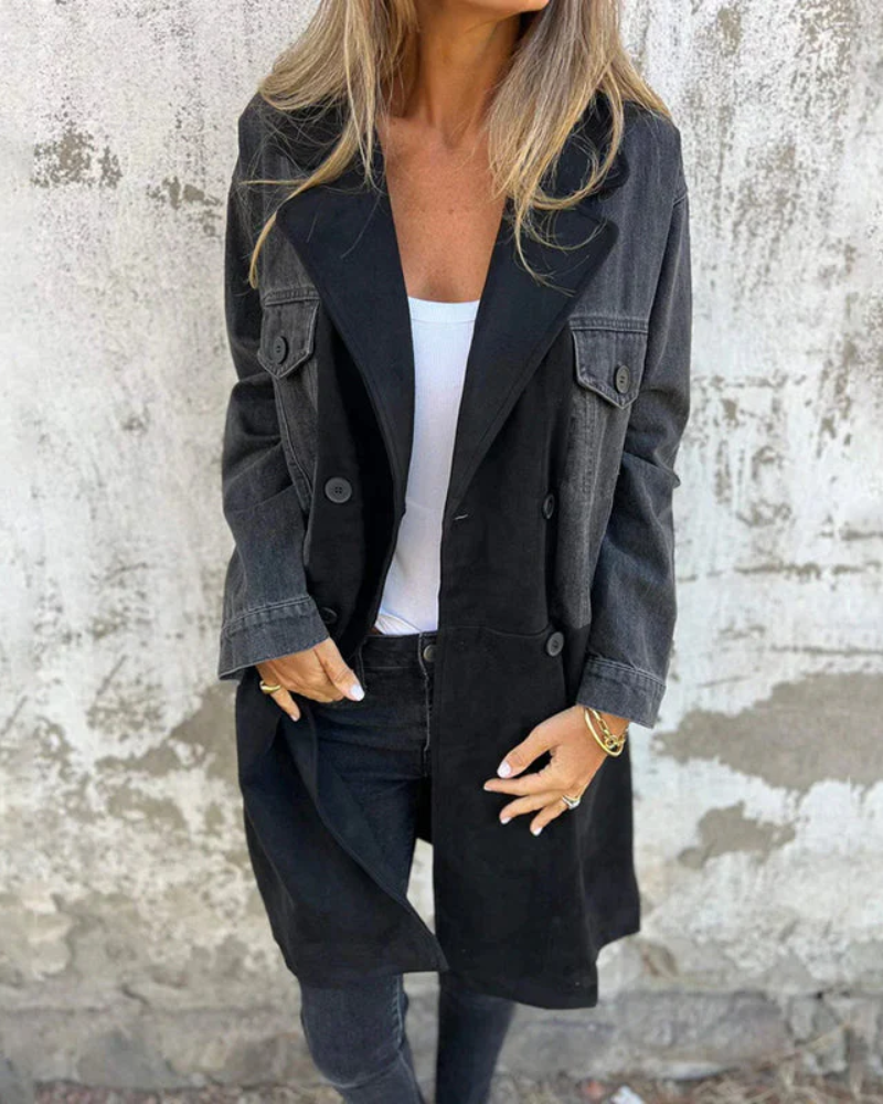 Marites – Denim and Camel Coat - 2