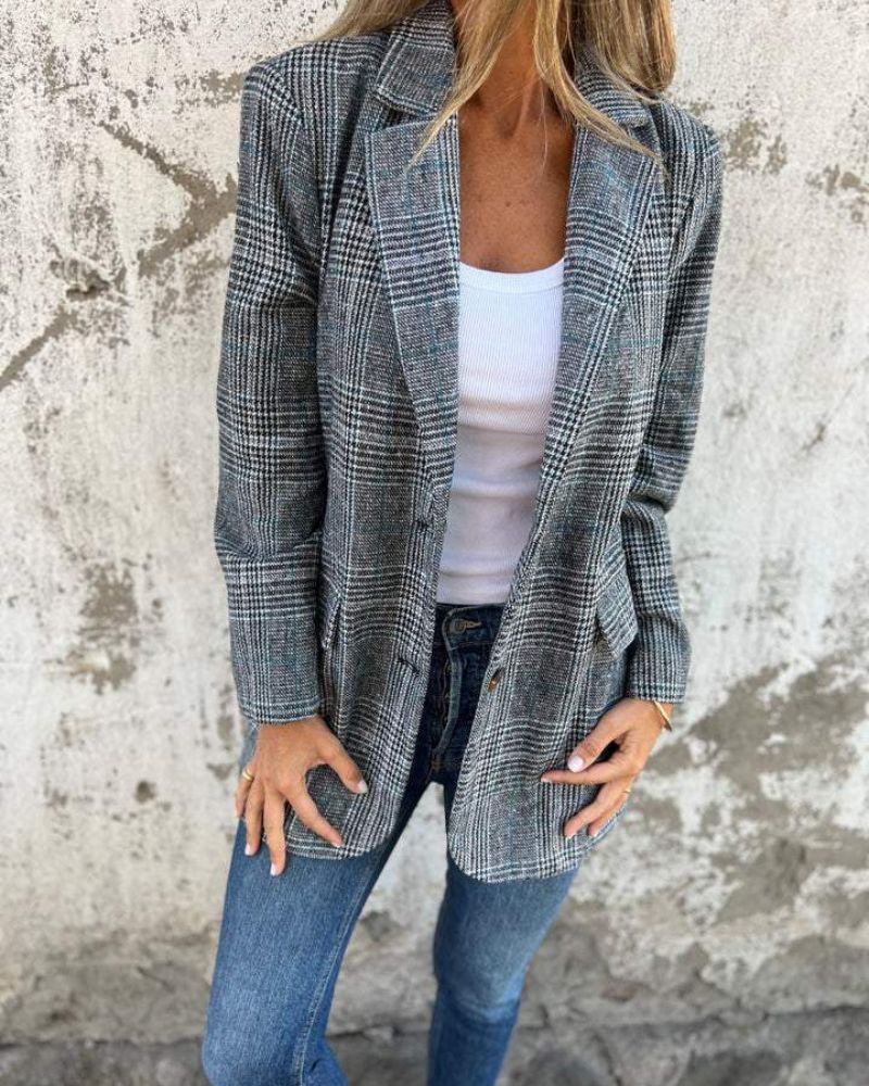 Abby – Classic Checkered Blazer - 2