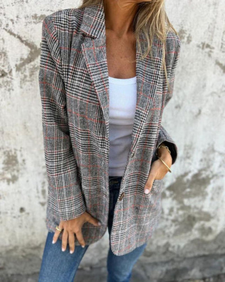 Abby – Classic Checkered Blazer - 5