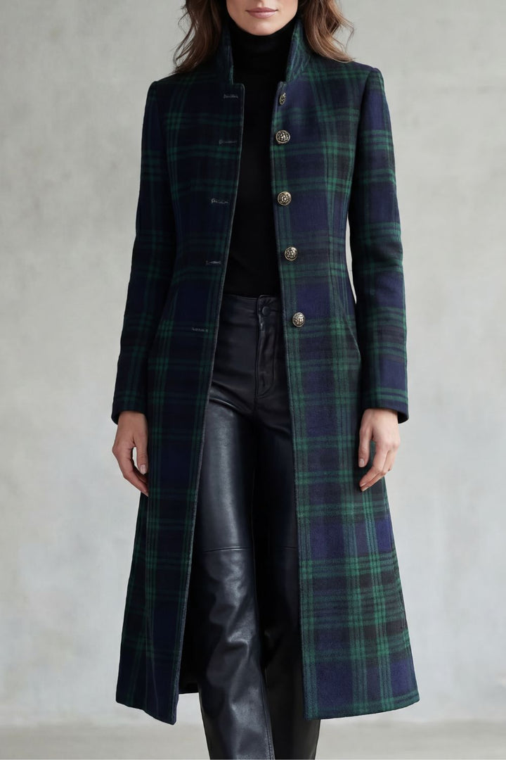 Rowleigh – Highland Check Wool Blend Coat