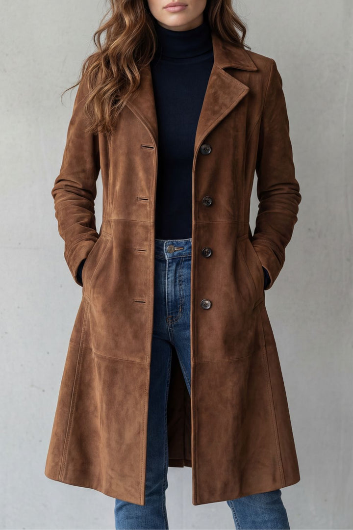 Delvienne – Vintage Suede Longline Coat