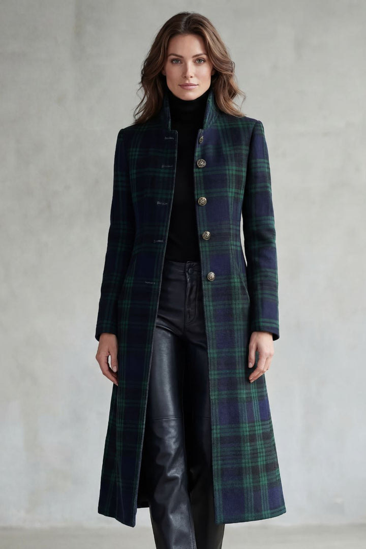 Rowleigh – Highland Check Wool Blend Coat
