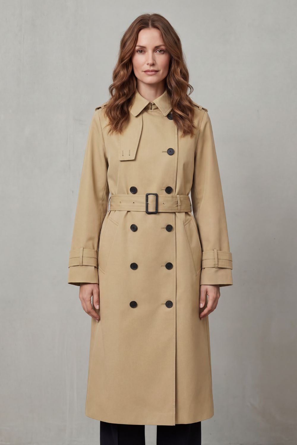 Sorellia – Timeless Double-Breasted Trench Coat