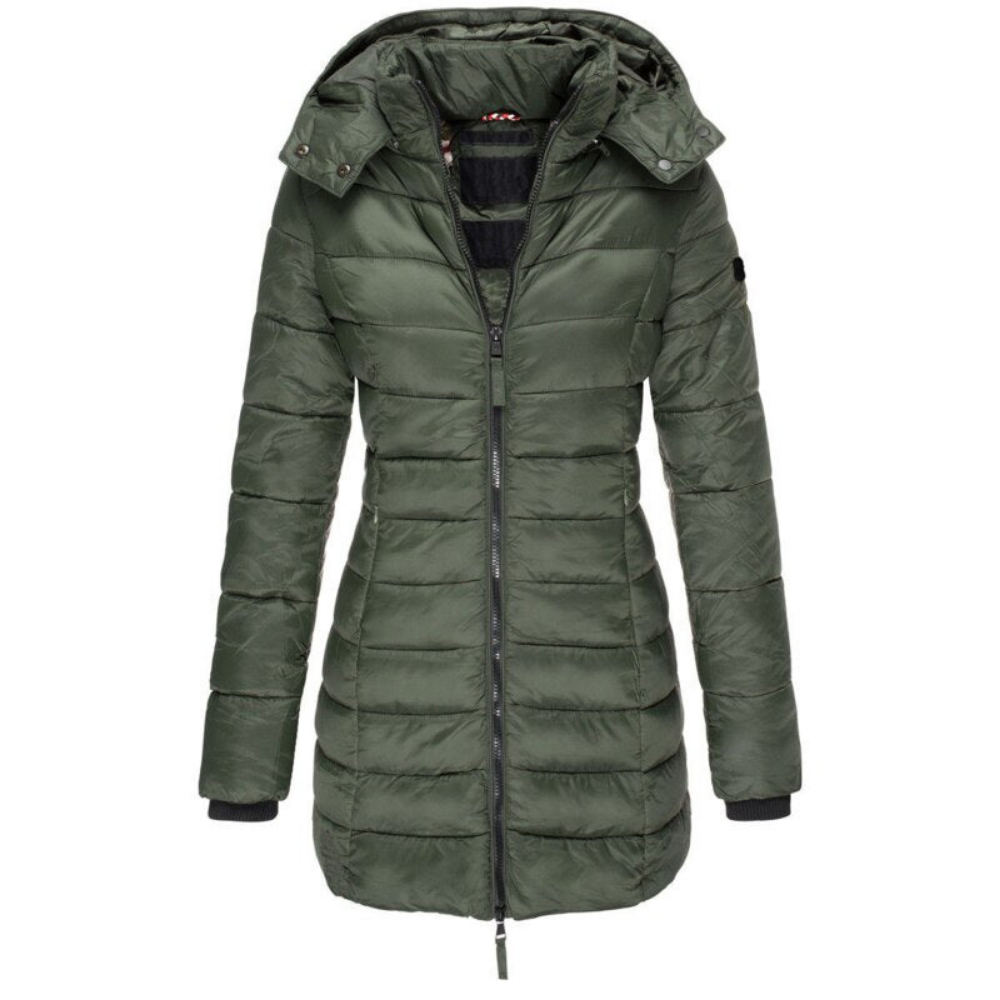 Elisa – Comfortable Hooded and Zippered Down Jacket – image 2