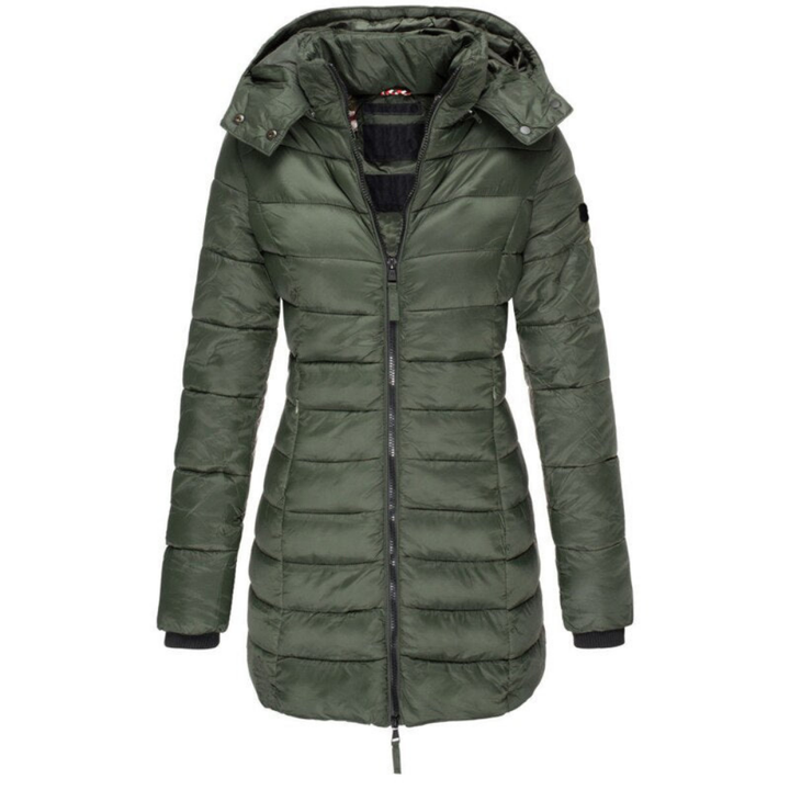 Elisa – Comfortable Hooded and Zippered Down Jacket – image 2