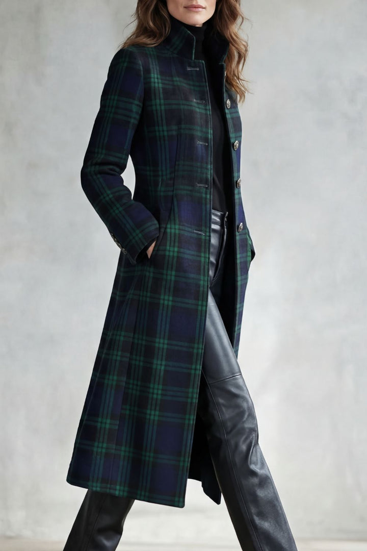 Rowleigh – Highland Check Wool Blend Coat