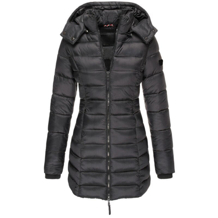 Elisa – Comfortable Hooded and Zippered Down Jacket – image 3