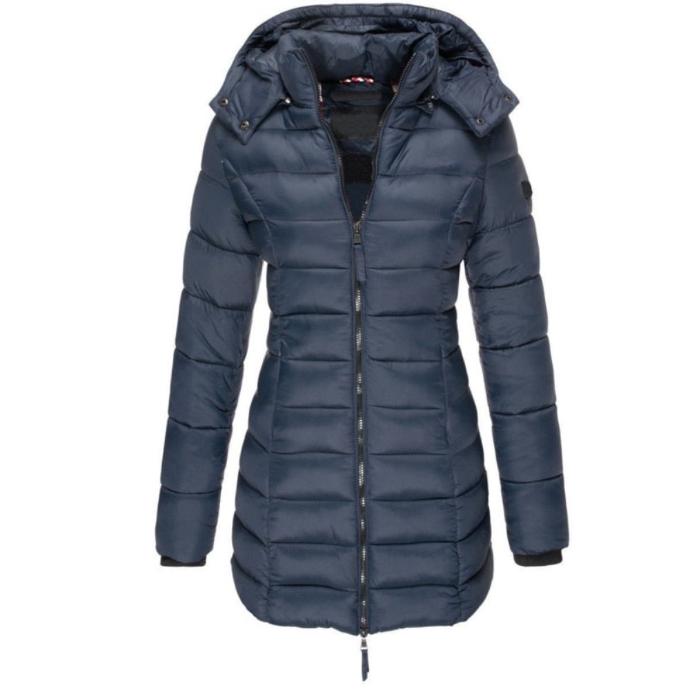 Elisa – Comfortable Hooded and Zippered Down Jacket