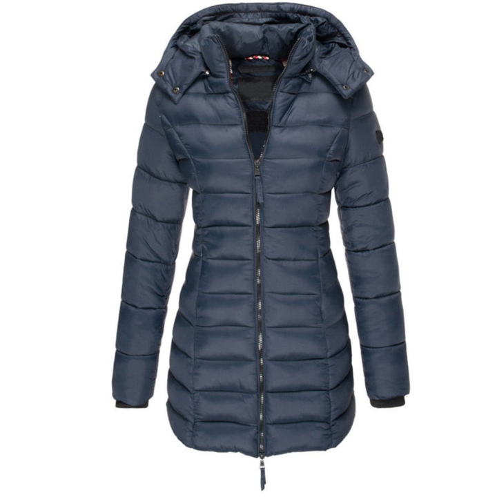 Elisa – Comfortable Hooded and Zippered Down Jacket