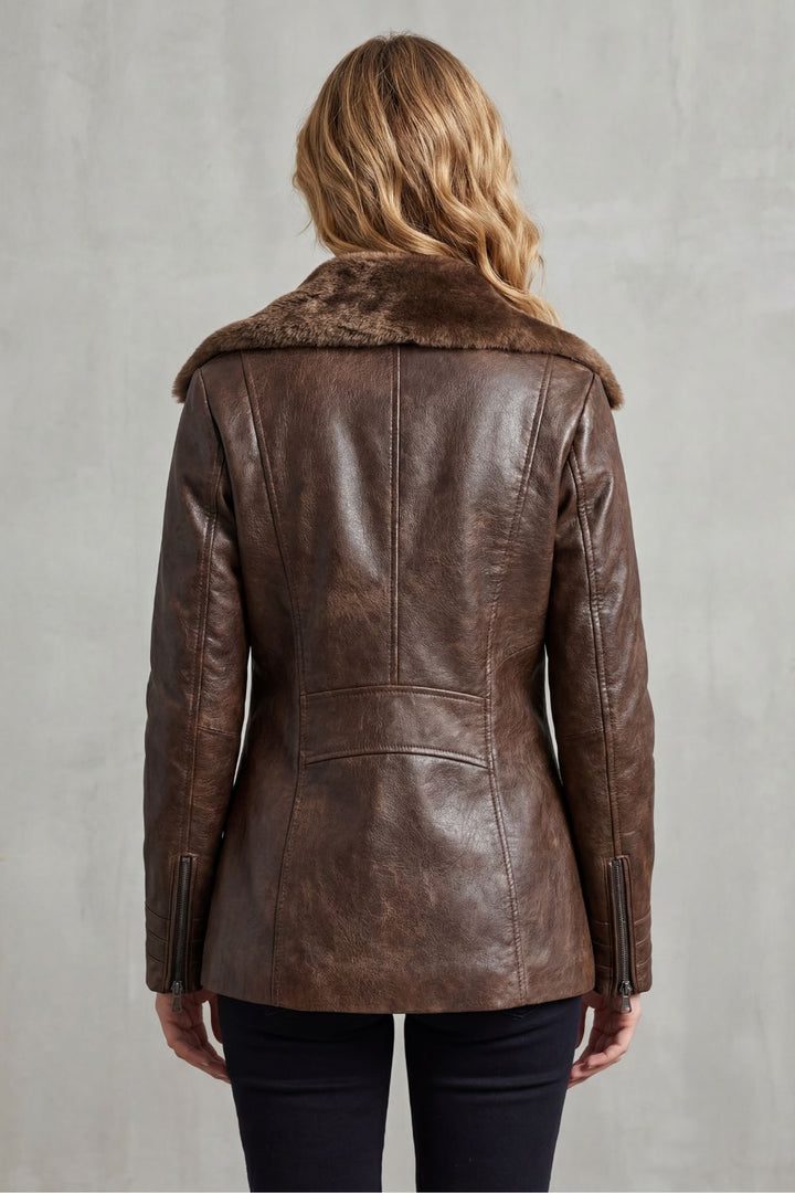 Ravella – Shearling-Lined Leather Jacket