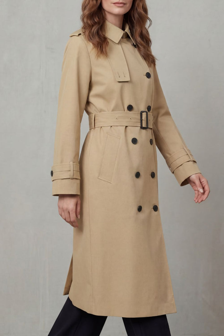 Sorellia – Timeless Double-Breasted Trench Coat