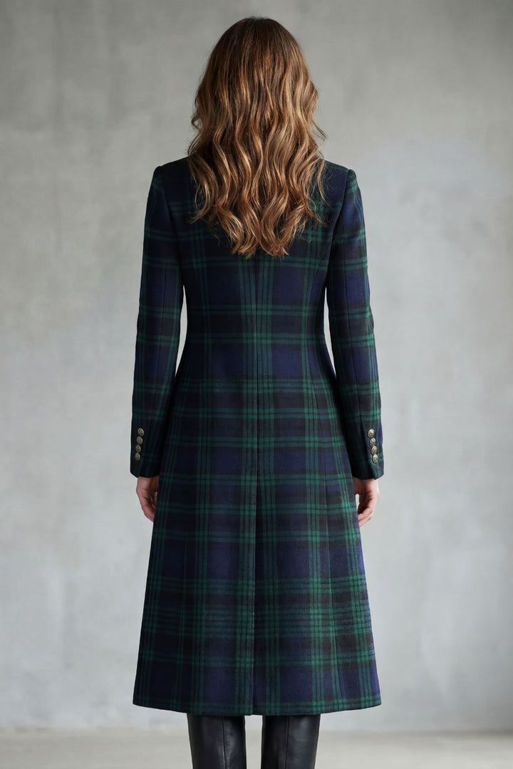Rowleigh – Highland Check Wool Blend Coat