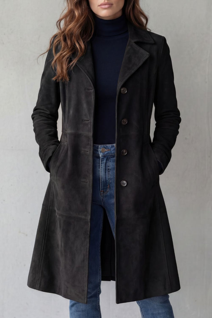 Delvienne – Vintage Suede Longline Coat