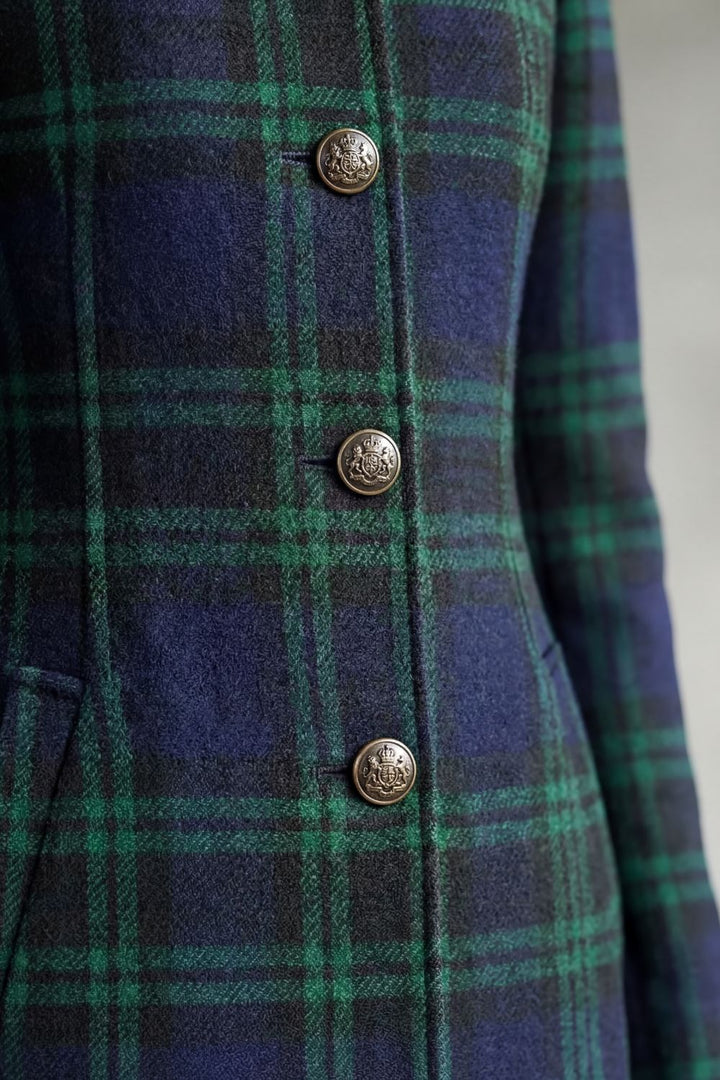 Rowleigh – Highland Check Wool Blend Coat