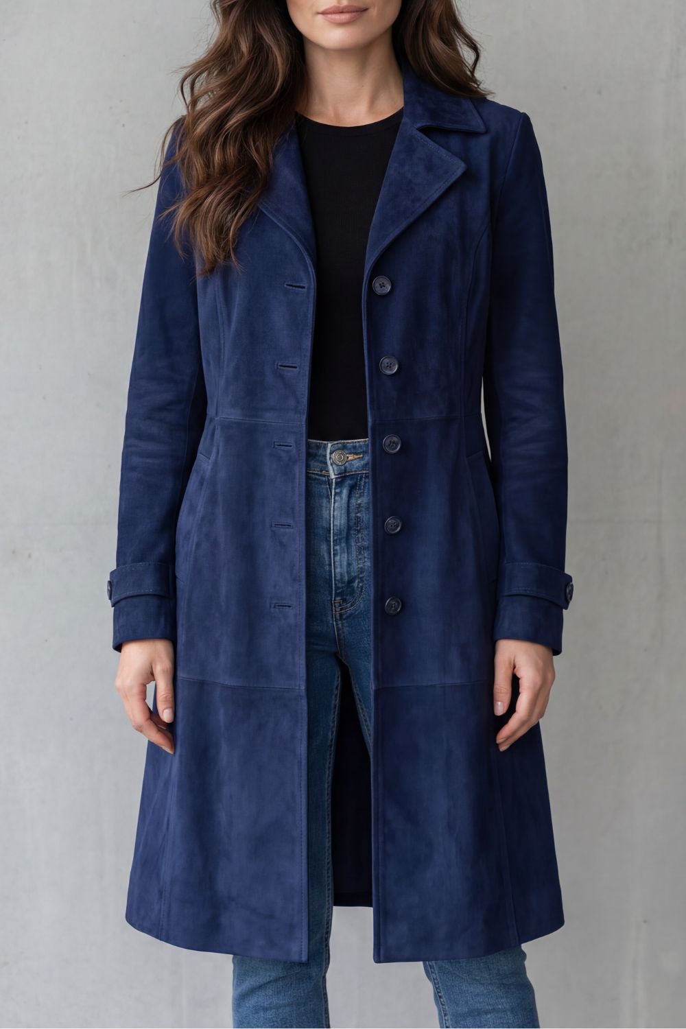 Delvienne – Vintage Suede Longline Coat
