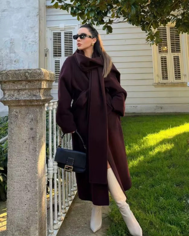 Bordeaux Wrap Coat - 12
