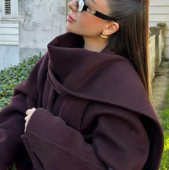 Bordeaux Wrap Coat - 11