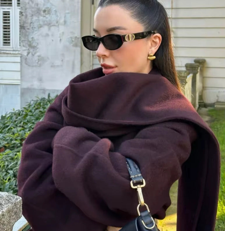 Bordeaux Wrap Coat - 3