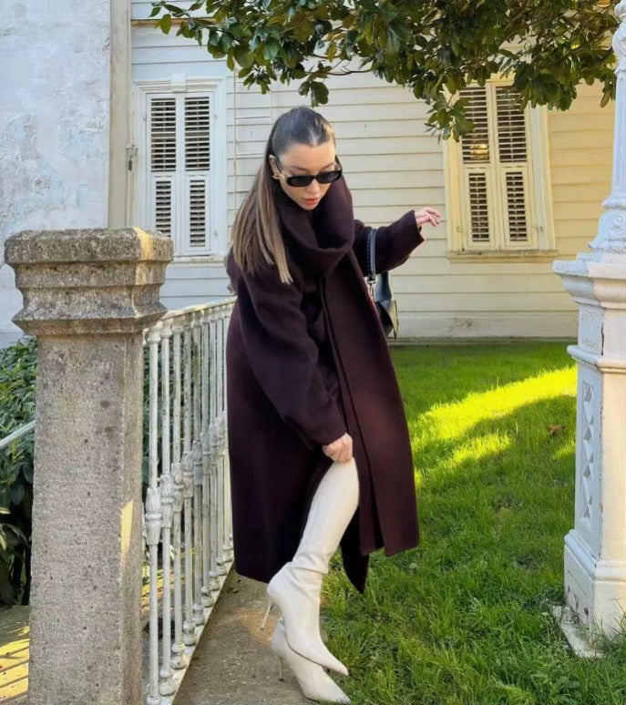 Bordeaux Wrap Coat - 13