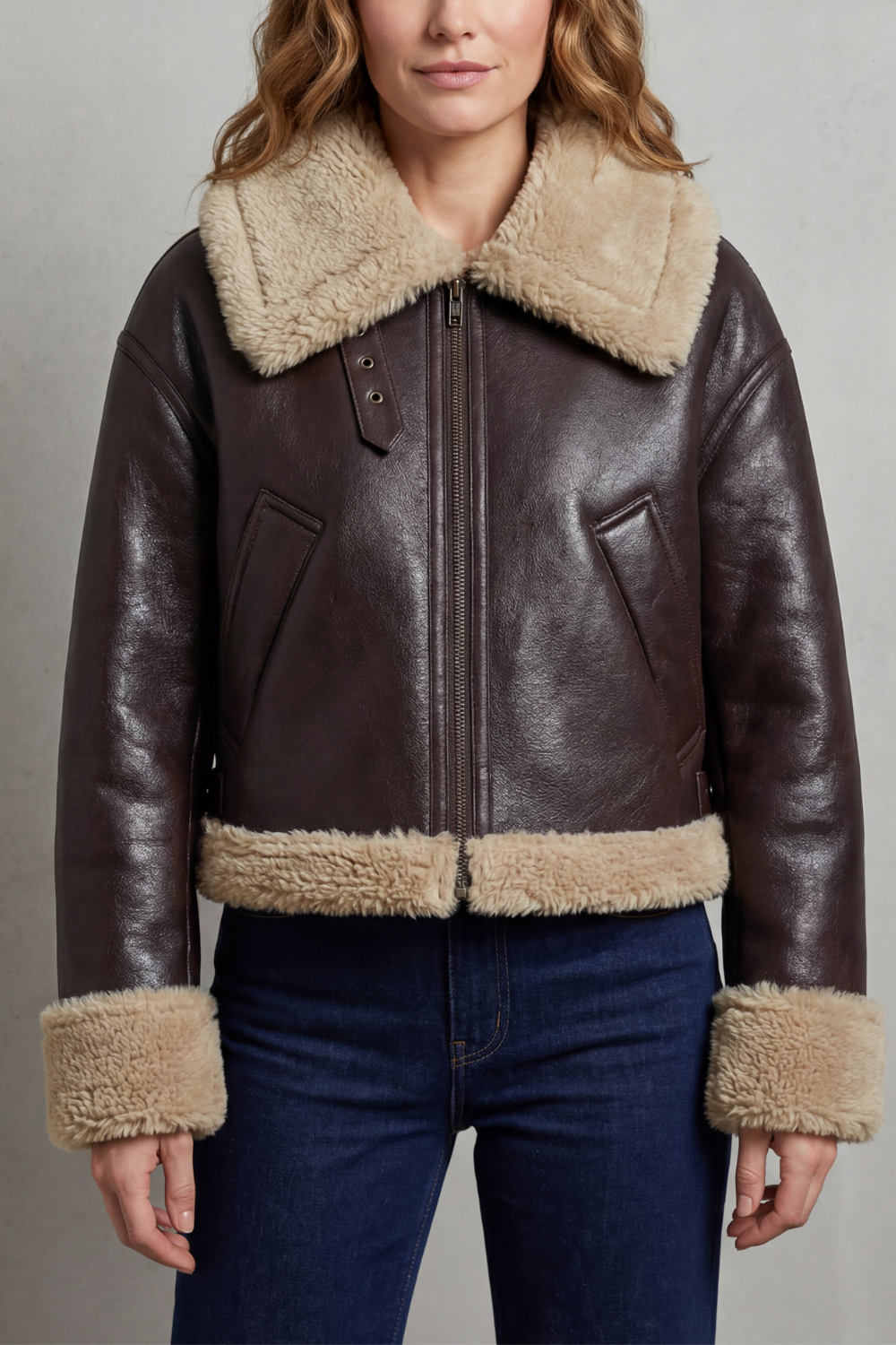 Iris – Reversible Fleece Aviator Jacket - 1