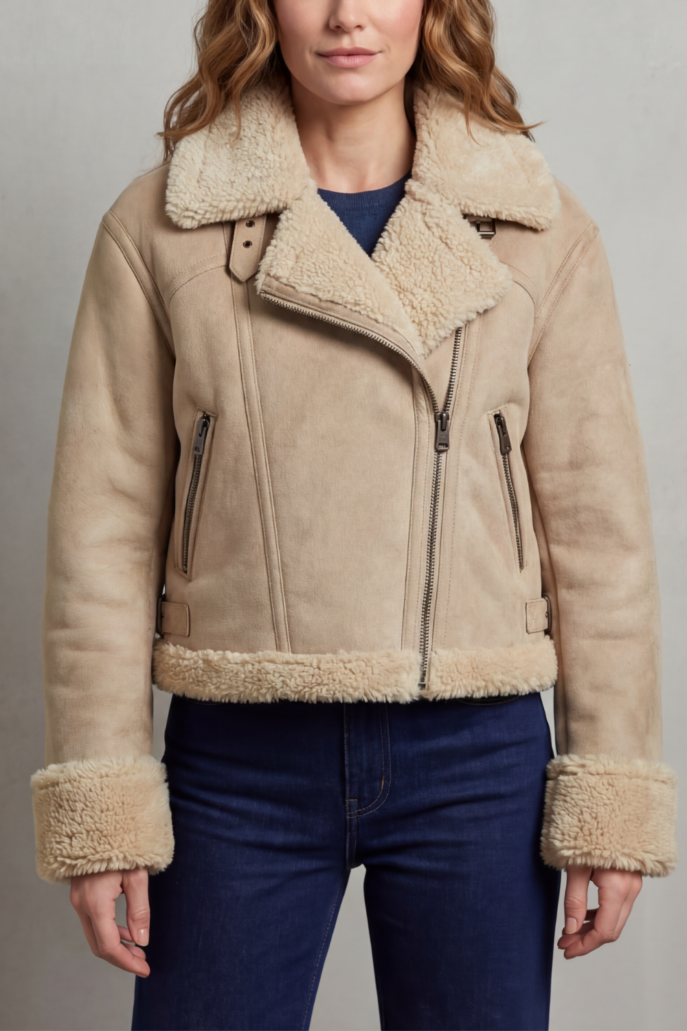 Iris – Reversible Fleece Aviator Jacket - 5