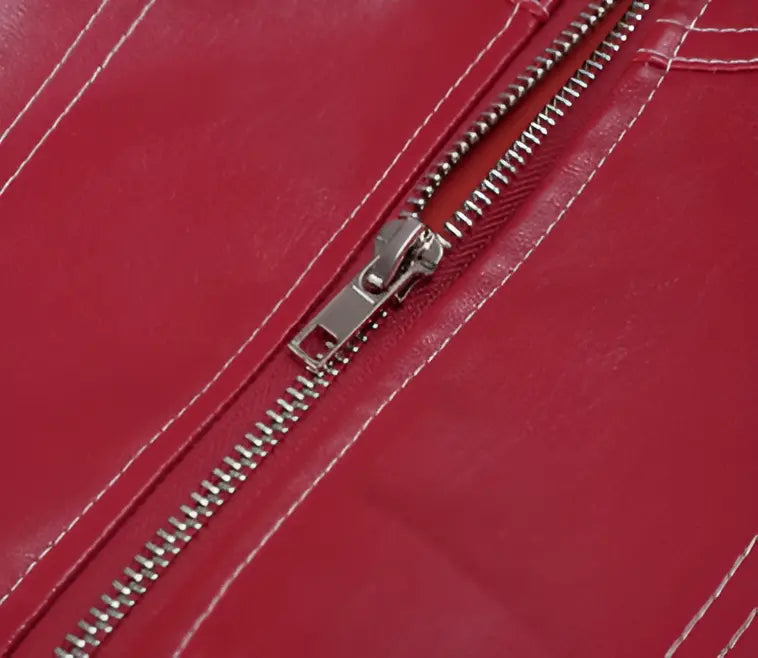 Casual Oversized Leather Jacket - 12