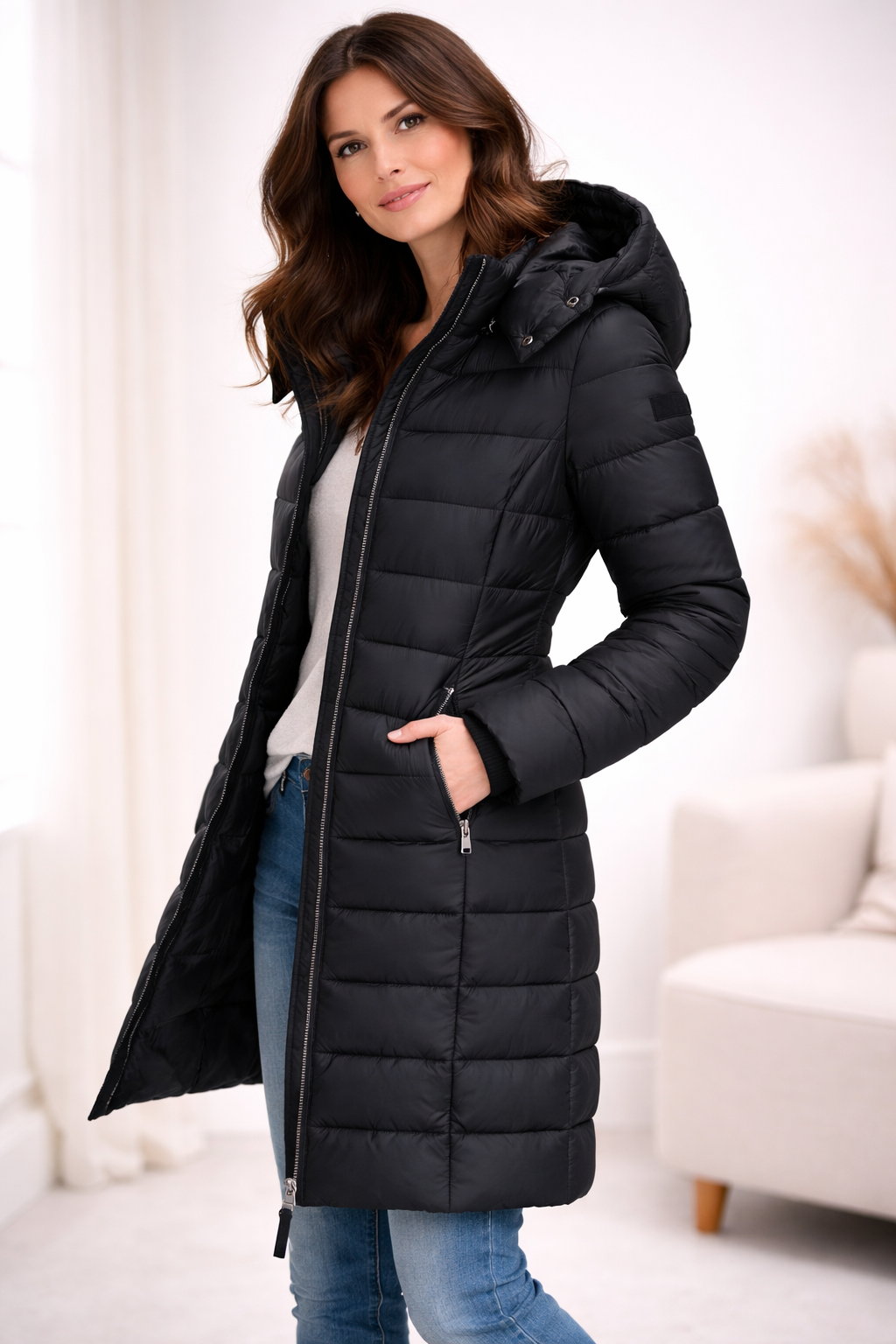Elisa – Comfortable Hooded and Zippered Down Jacket – image 8