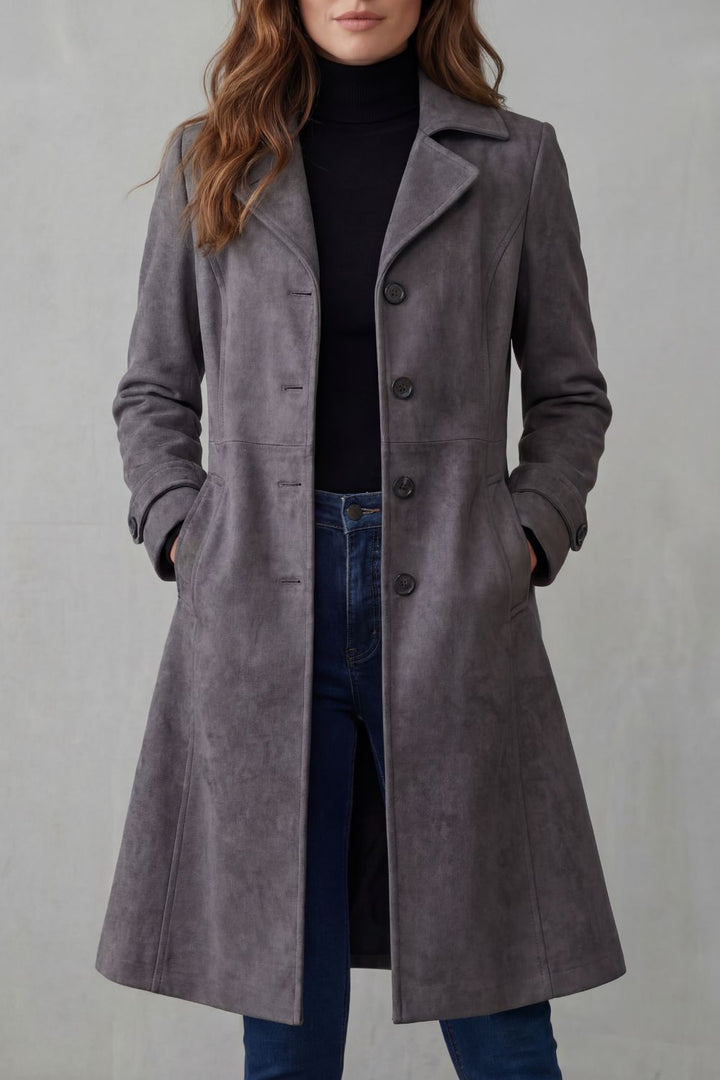 Delvienne – Vintage Suede Longline Coat