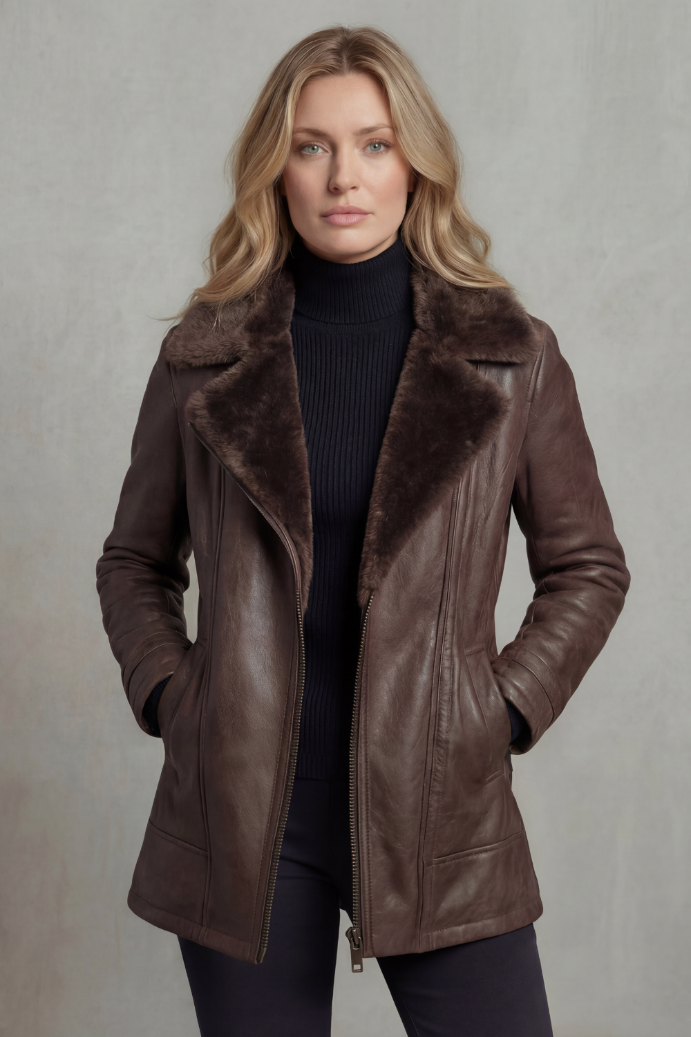 Ravella – Shearling-Lined Leather Jacket