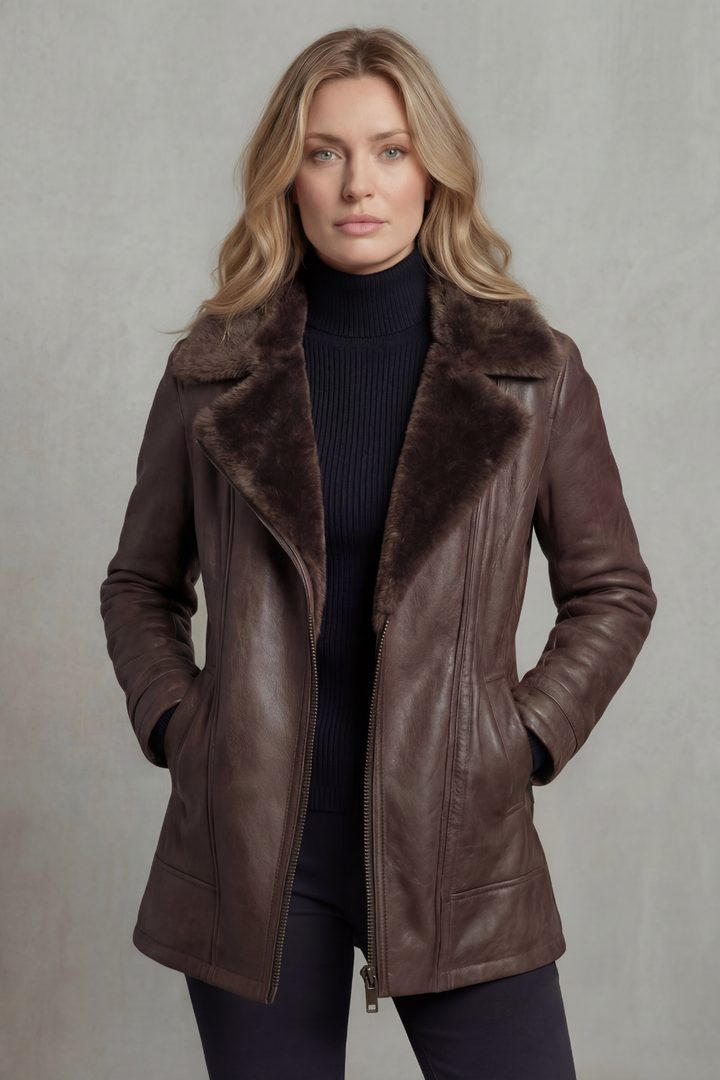 Ravella – Shearling-Lined Leather Jacket