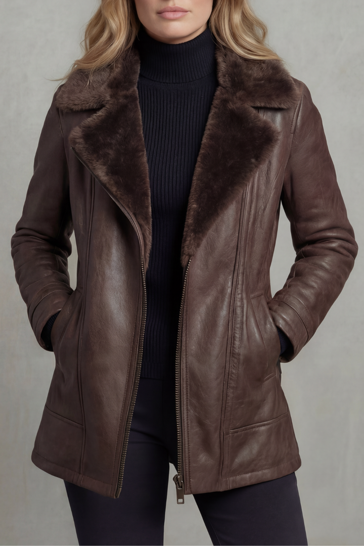 Ravella – Shearling-Lined Leather Jacket