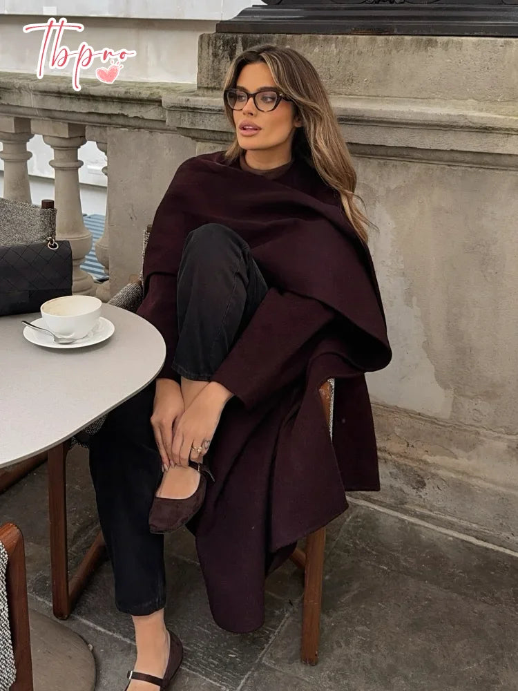 Bordeaux Wrap Coat - 4