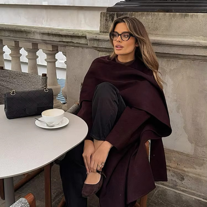 Bordeaux Wrap Coat - 1
