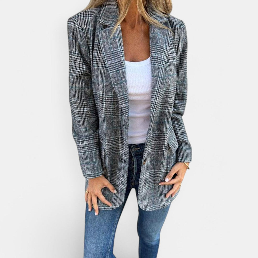 Abby – Classic Checkered Blazer - 1